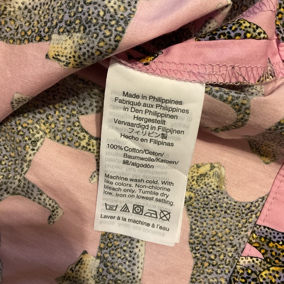 J. Crew Ratti Cheetah Print Safari Blouse Pink Open V Neck 100% Cotton Women’s L - Picture 12 of 14